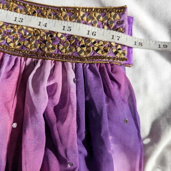 Beautiful pink and purple tie dye ready to wear Indian wedding Lehenga Choli - Picture 11 of 16